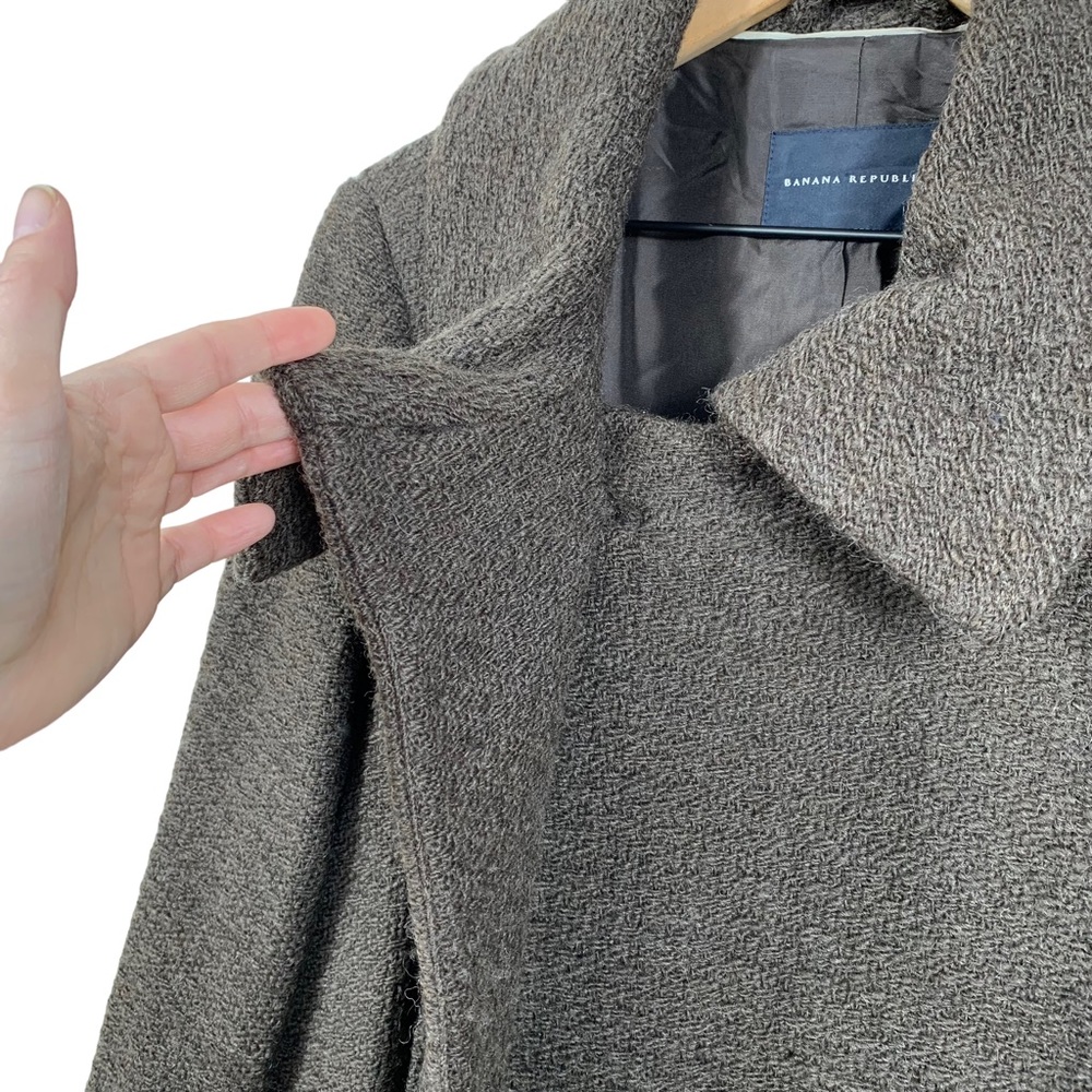 Banana Republic Brown Wool Boucle Wrap Jacket - Picture 4 of 11